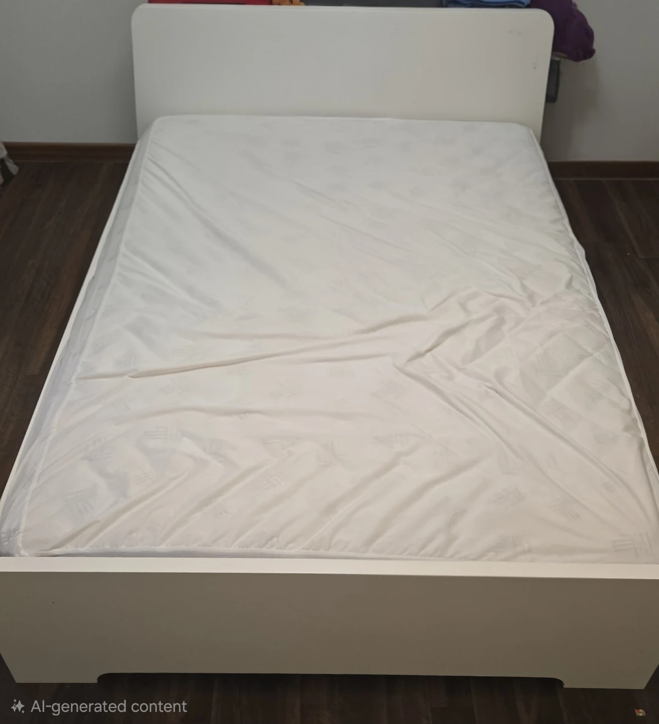 White Bed Frame and mattress