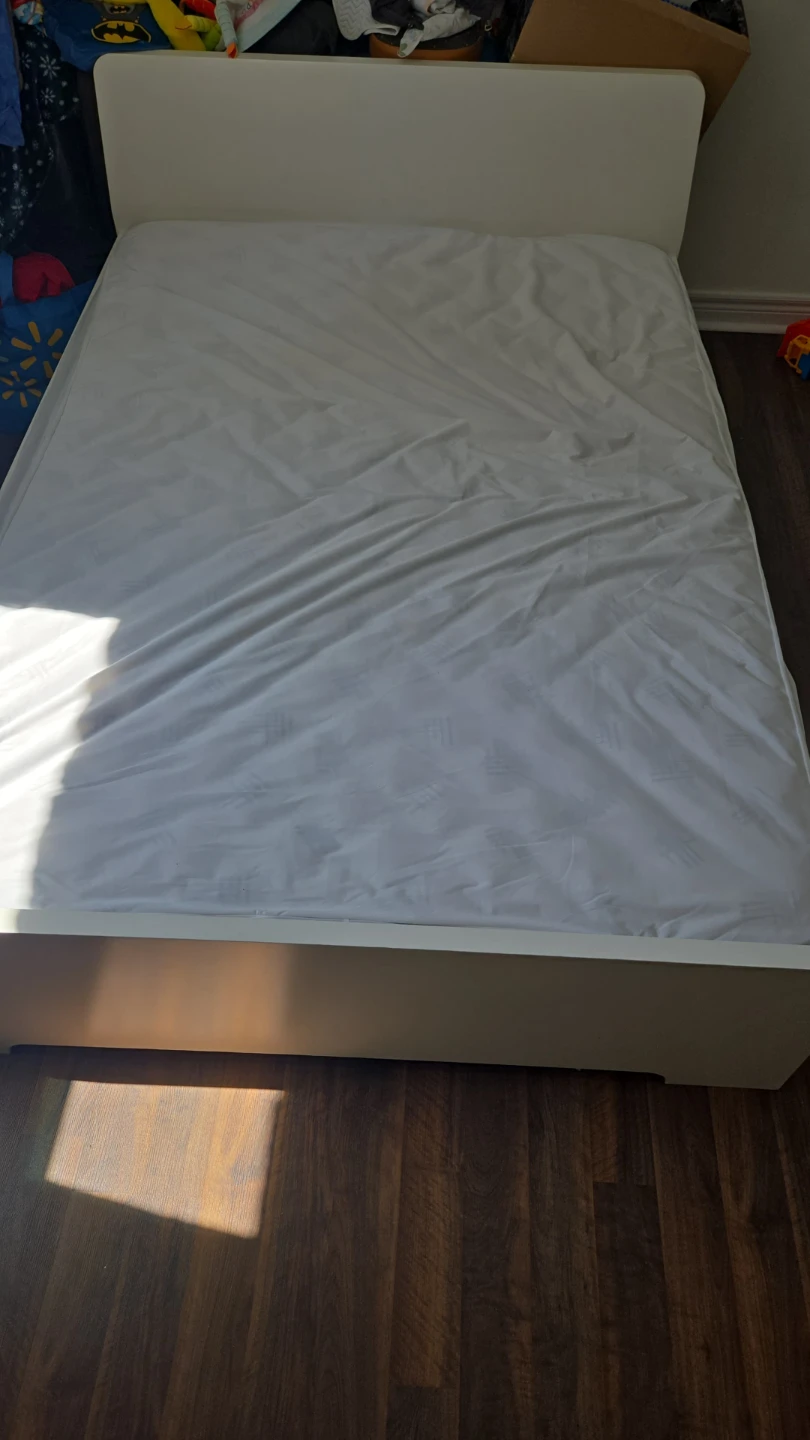 White Bed Frame and mattress - photo 2