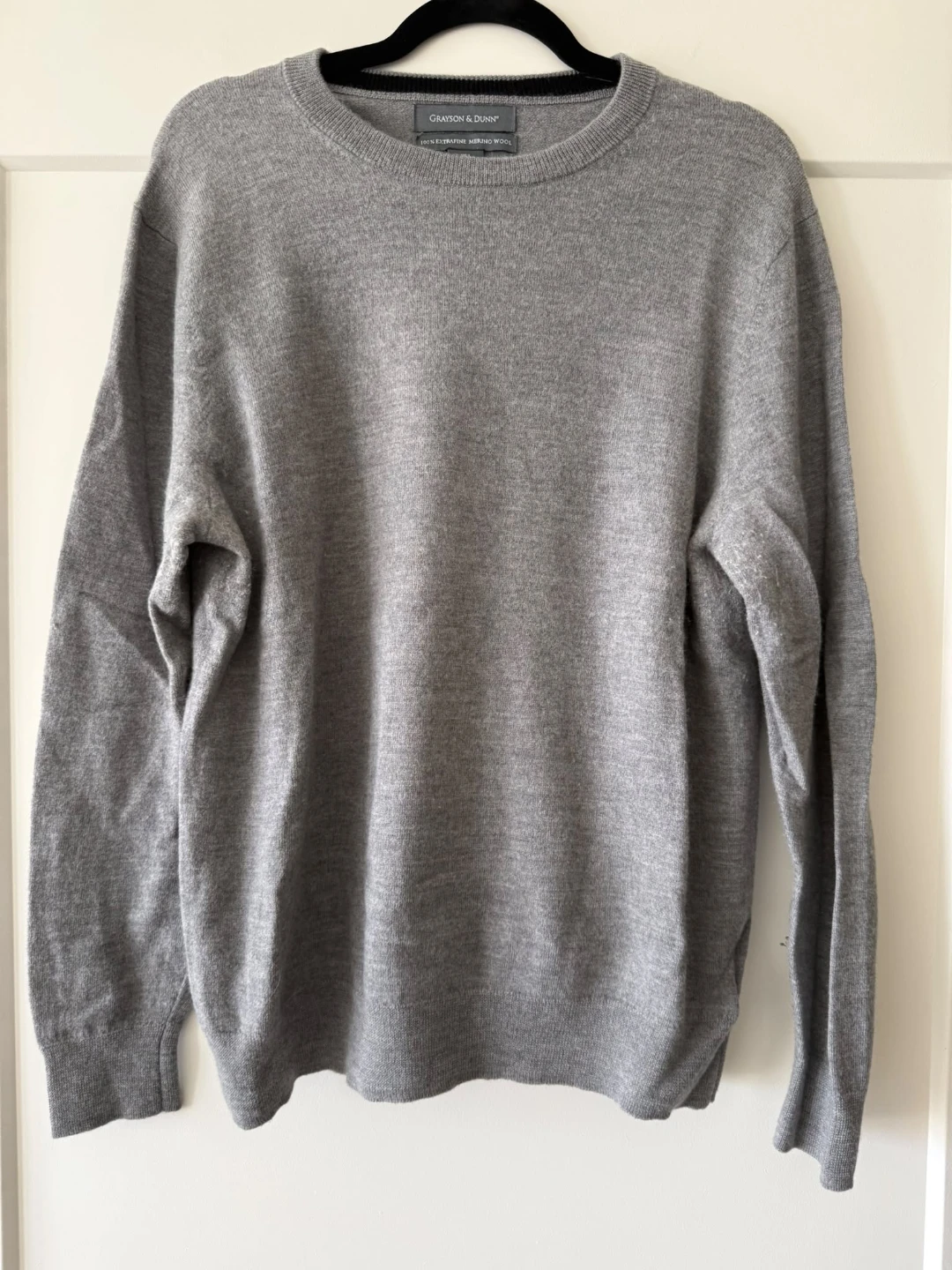 Grayson & Dunn 100% Extrafine Merino Wool Sweater - Grey - L