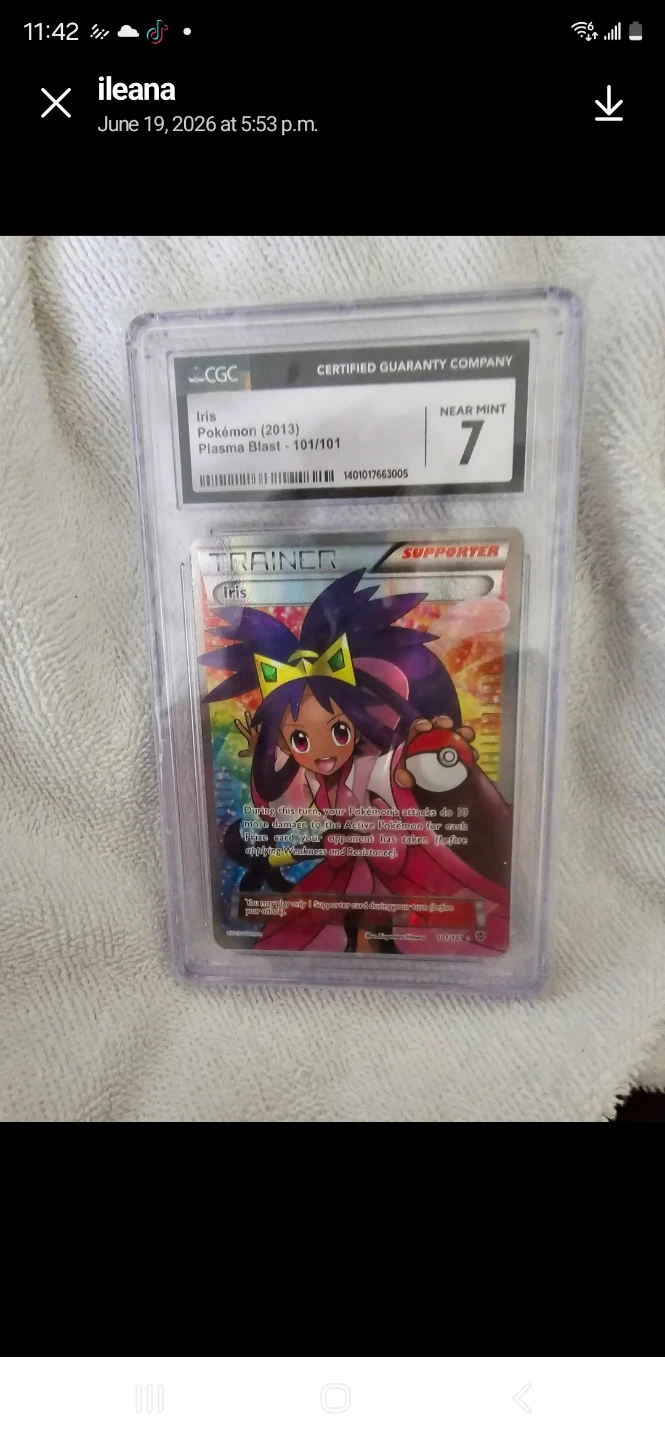 Iris Pokémon (2013) Plasma Blast 101/101 Graded 7 Near Mint