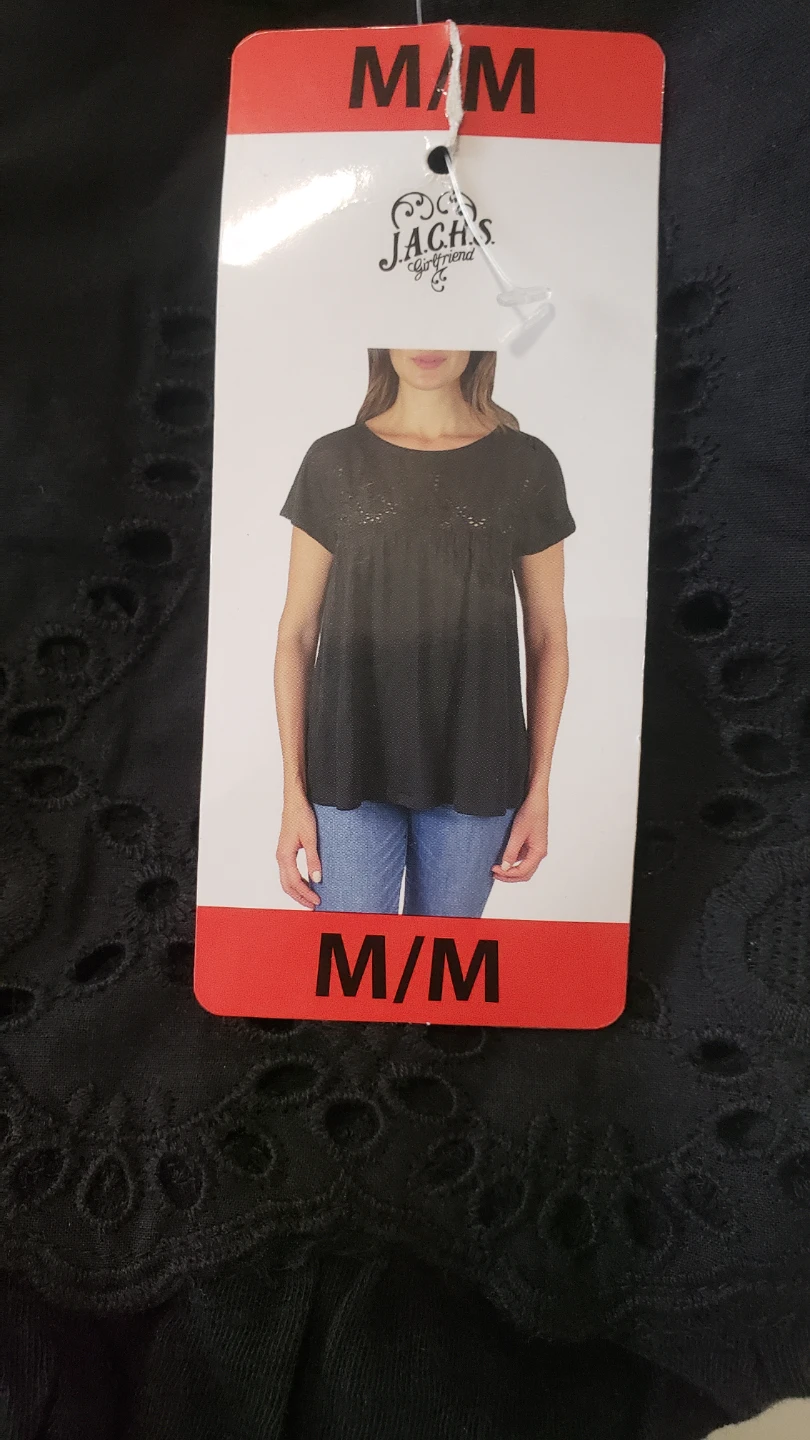 Brand new WJachs Ladies  Black Embroidered Top - Medium