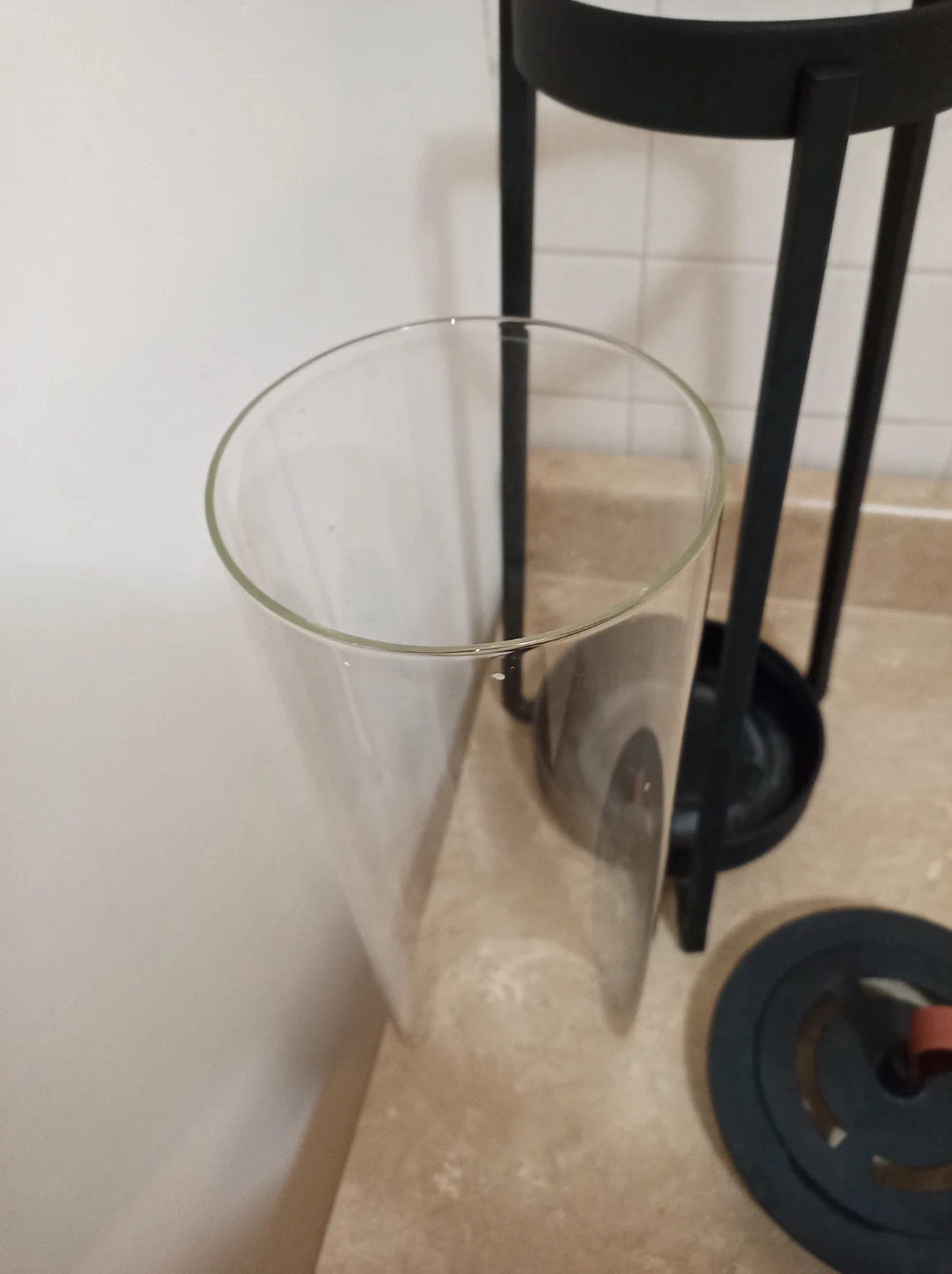 Black Metal Lantern with Glass Cylinder⚽ - photo 3