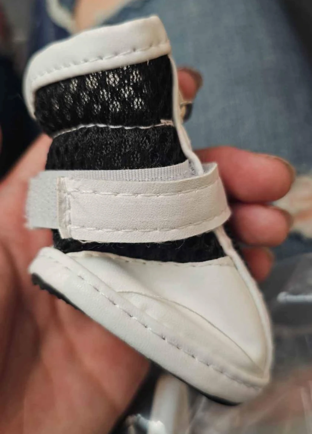 White and Black Dog Booties