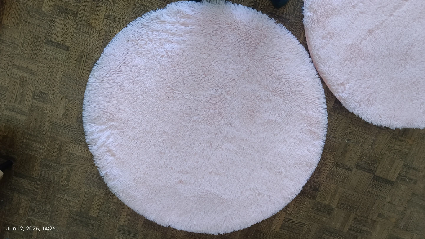2 Pink Round Shaggy Rugs