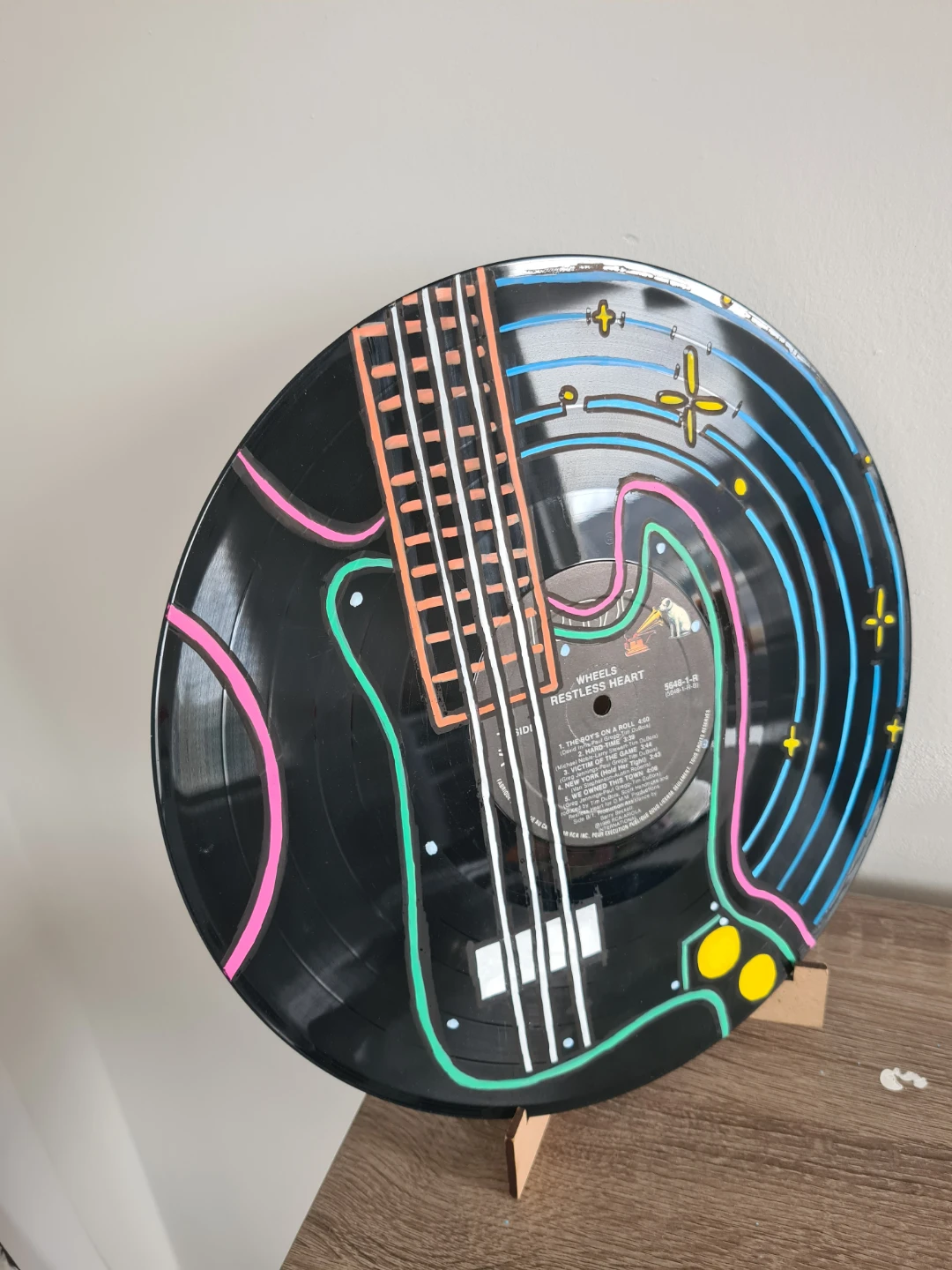 1 of 1 Painted Vinyl Record Art - Restless Heart - photo 3