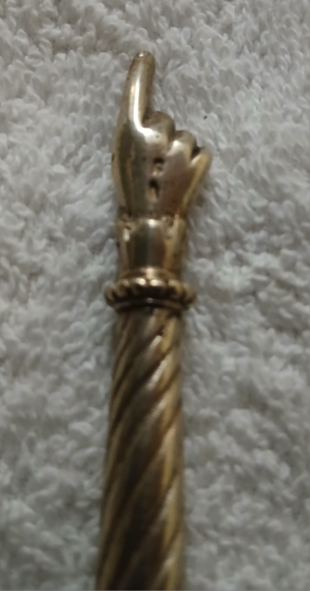 Vintage Brass Hand Pointer Stick - photo 2