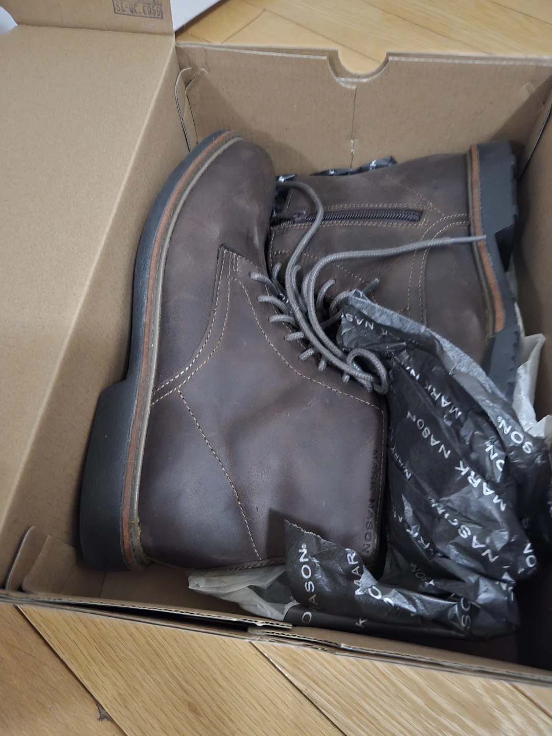 Mark Nason Brown Leather Lace-Up Boots