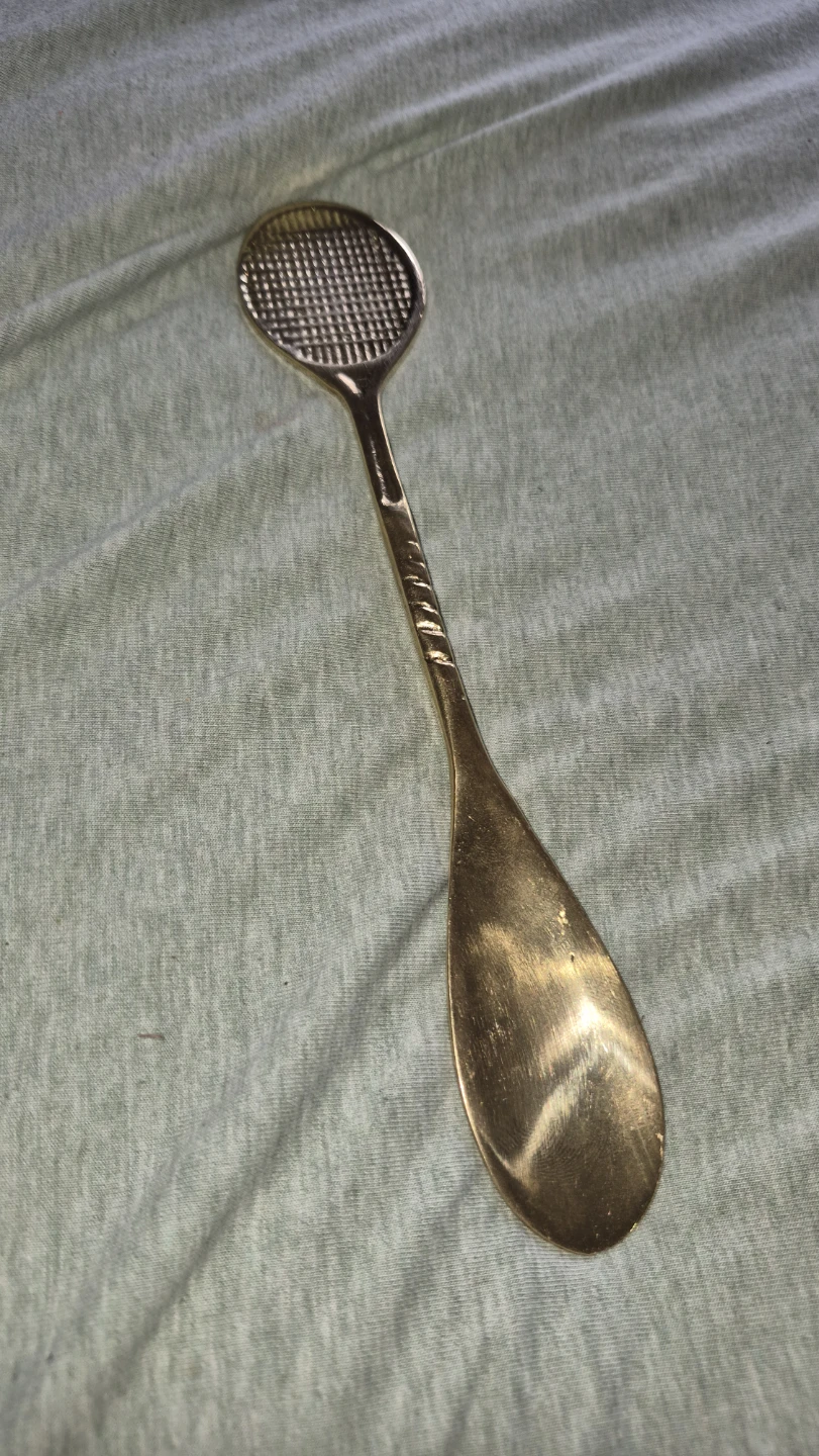 Vintage Brass Tennis Racket Spoon