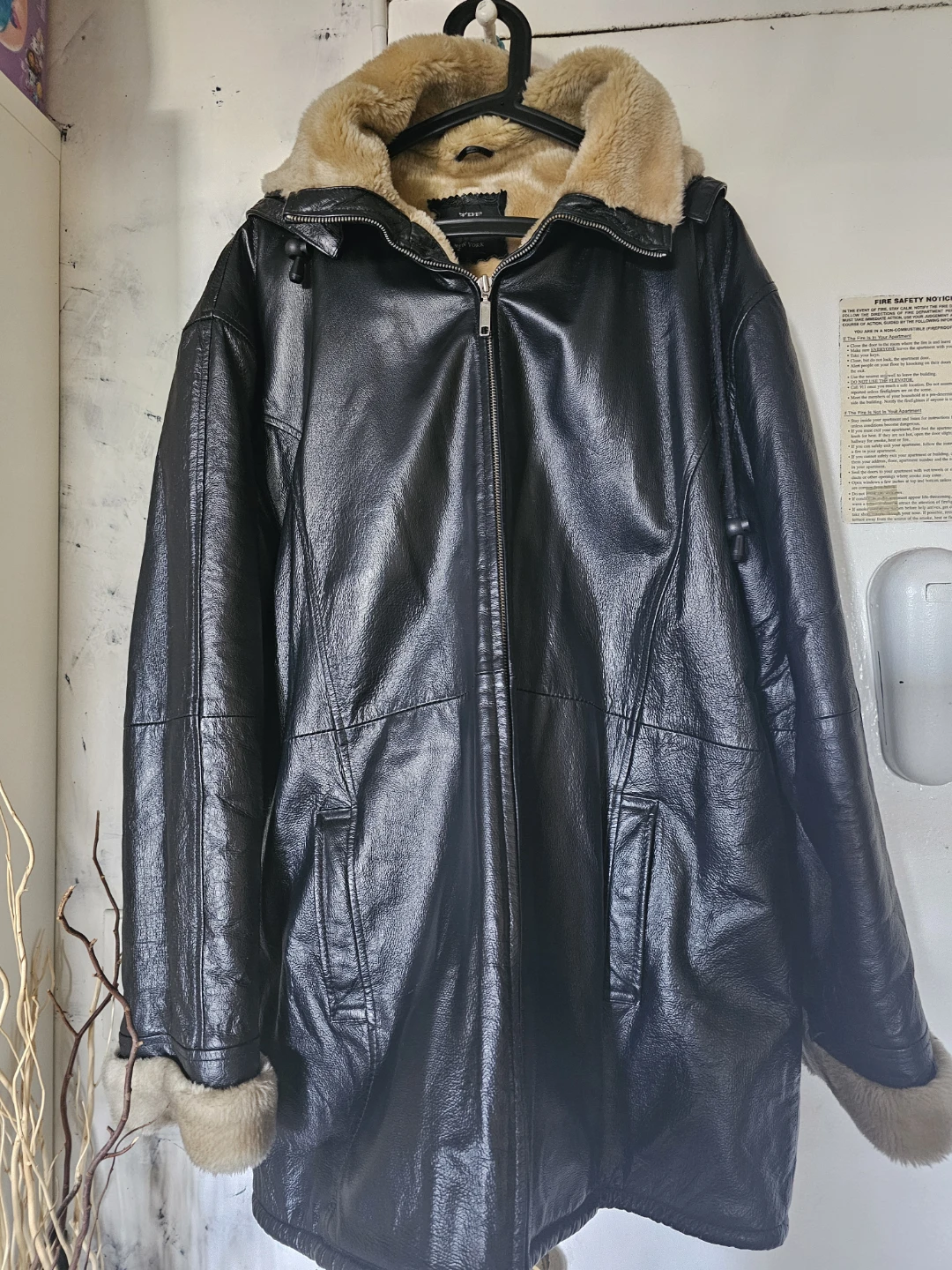 The Connection New York Men's Faux Leather Parka Jacket