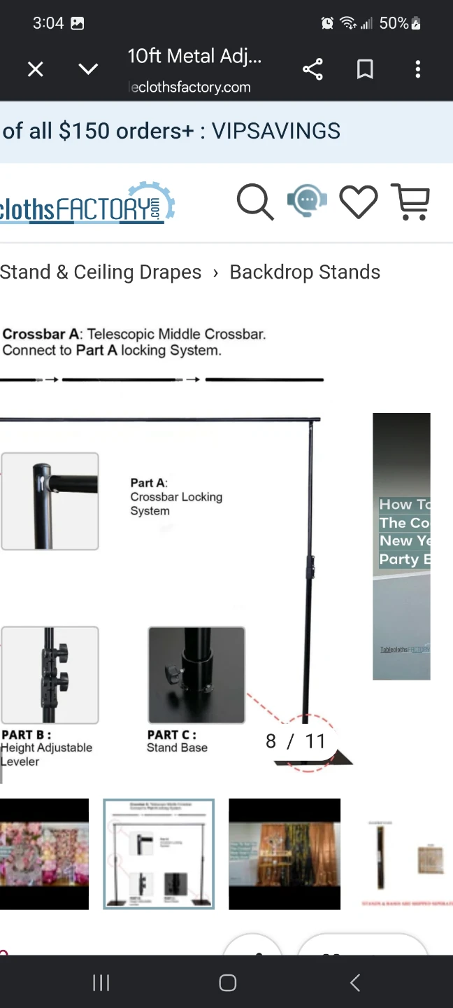 10ft Metal Adjustable Backdrop Stand Kit - photo 3