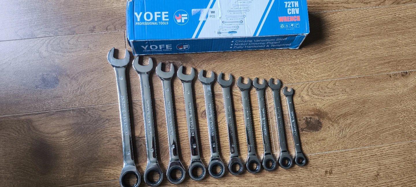 NEW YOFE 12-PC CR-V Combination Wrench Set + FREE Heavy-Duty bag