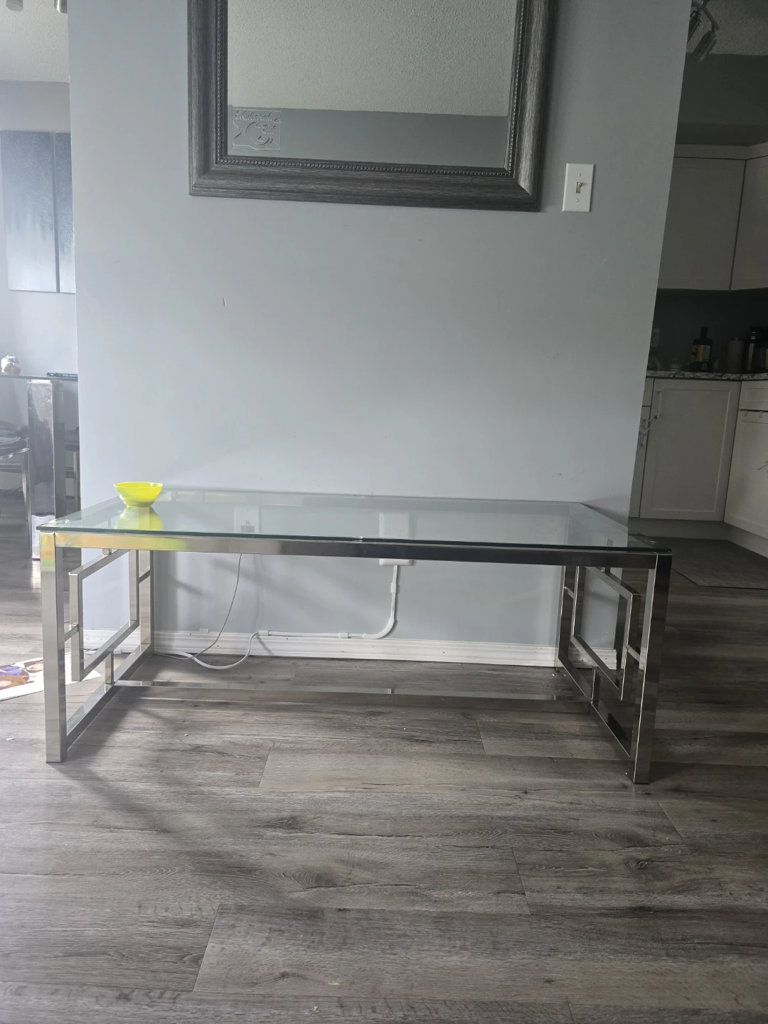 Glass Top Coffee Table with Chrome Frame