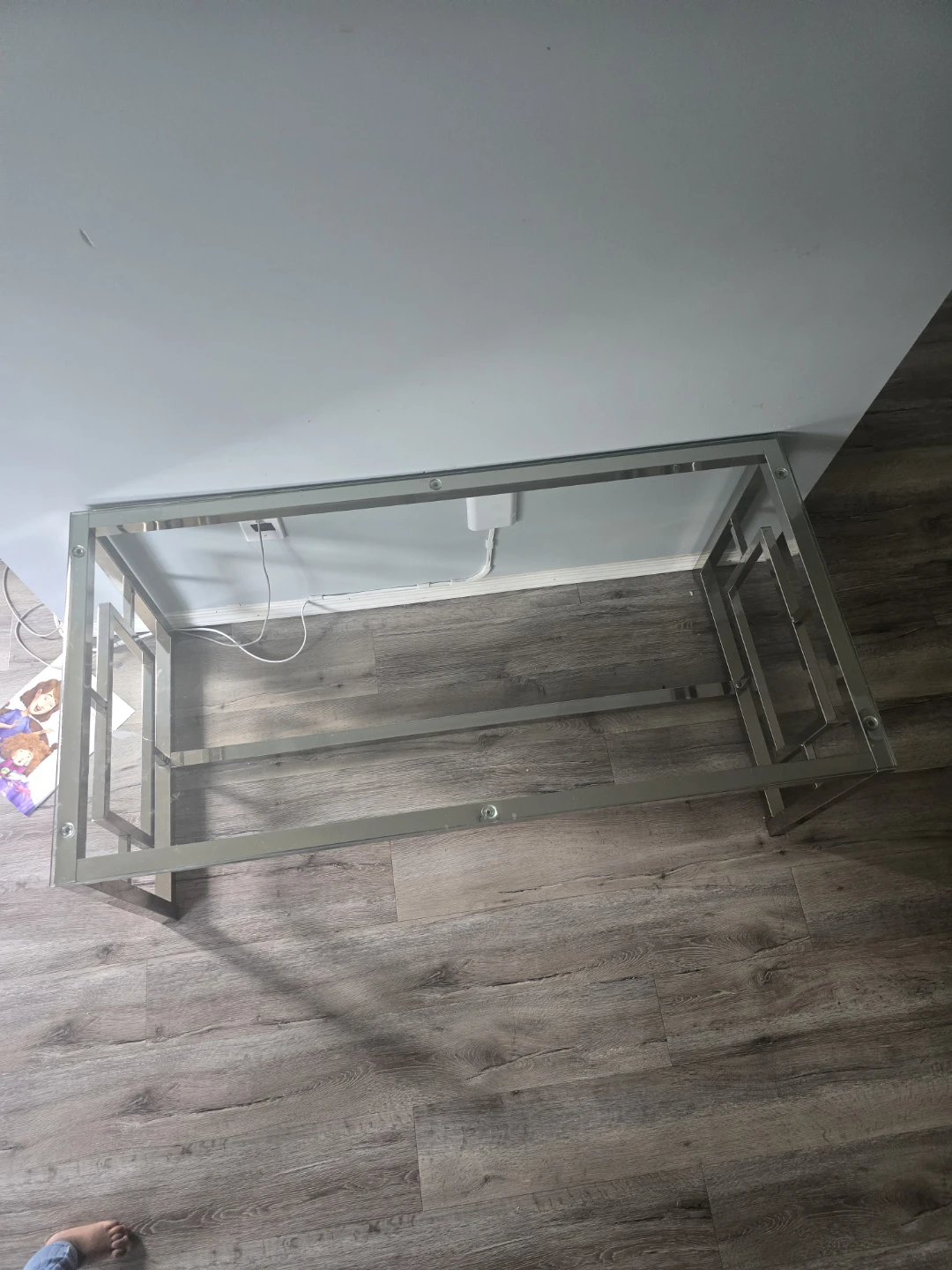 Glass Top Coffee Table with Chrome Frame - photo 2
