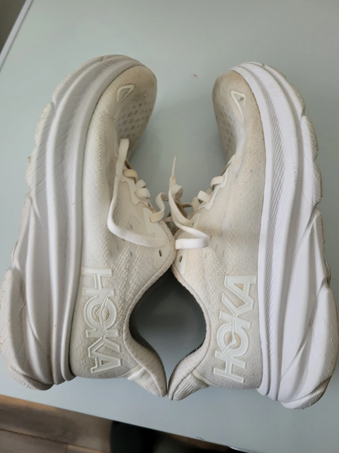 Hoka White Running Shoes size 7B - photo 2