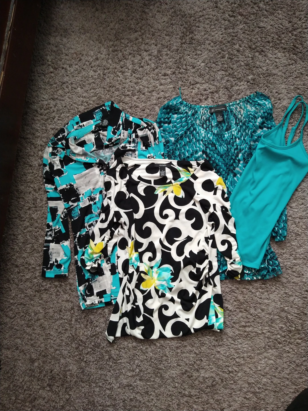 Bundle of three 2 Alfani blouses and 1 INC two-piece set Smalls