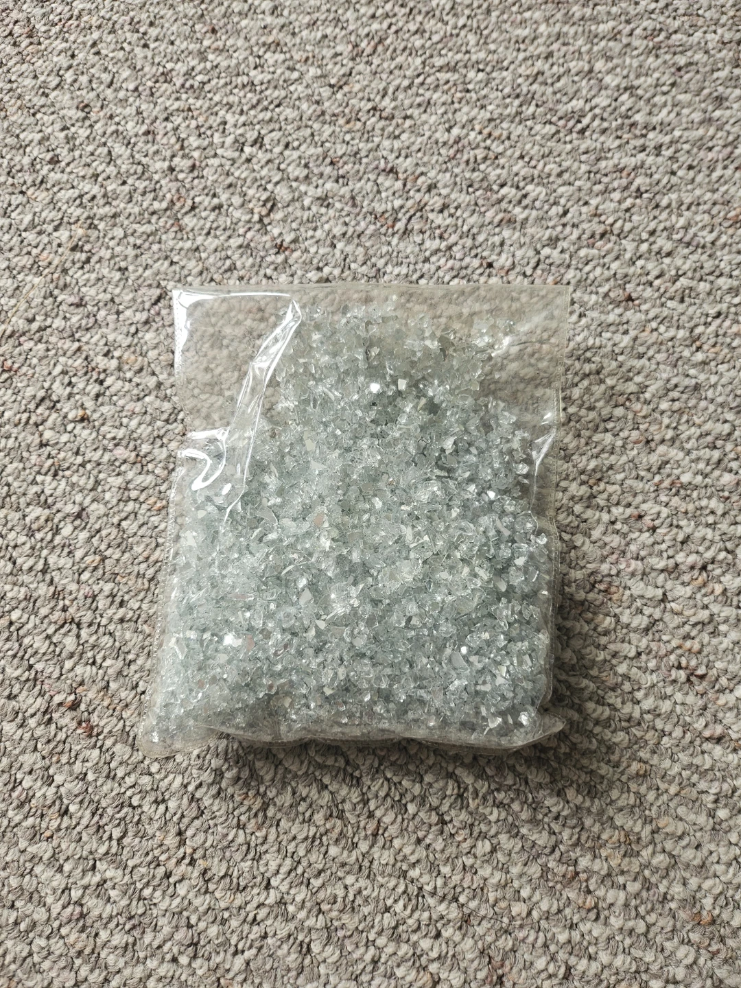 Bag of crushed glass