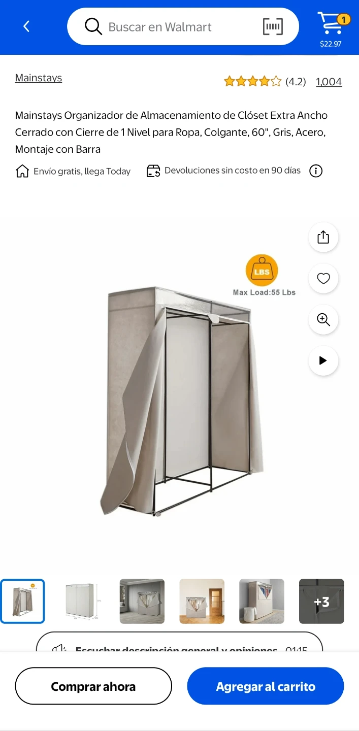 Mainstays 60" Closet Organizer Storage Unit