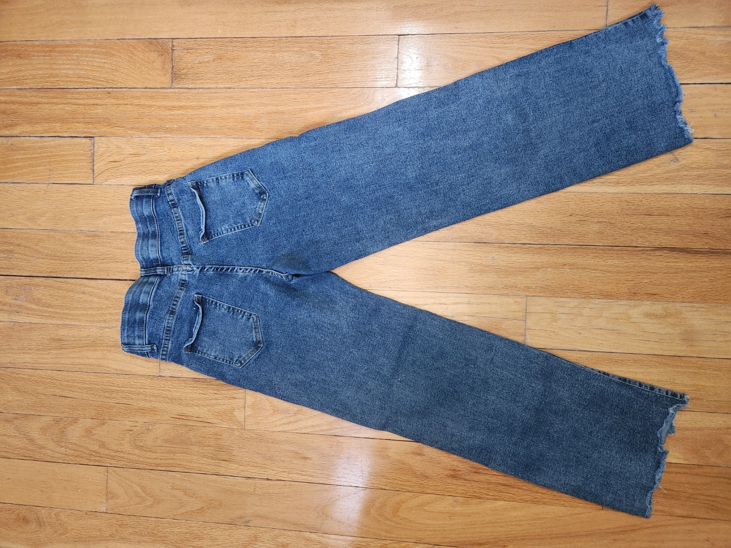 Blue Denim Wide Leg Jeans - photo 2