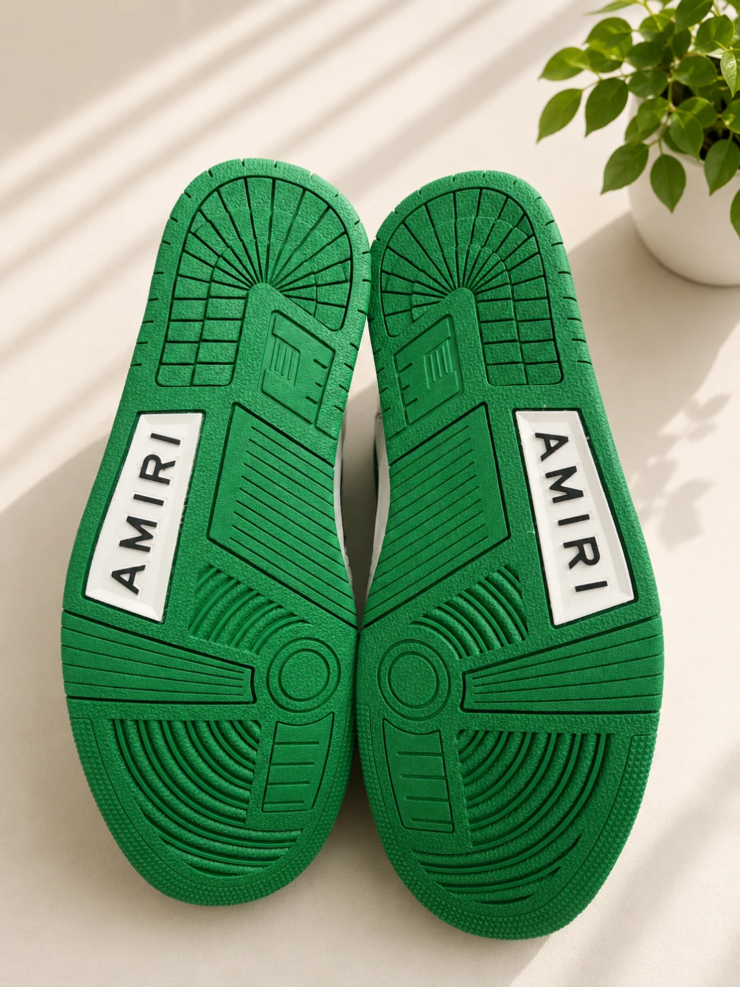 Amiri Green & White Leather Sneakers - photo 5