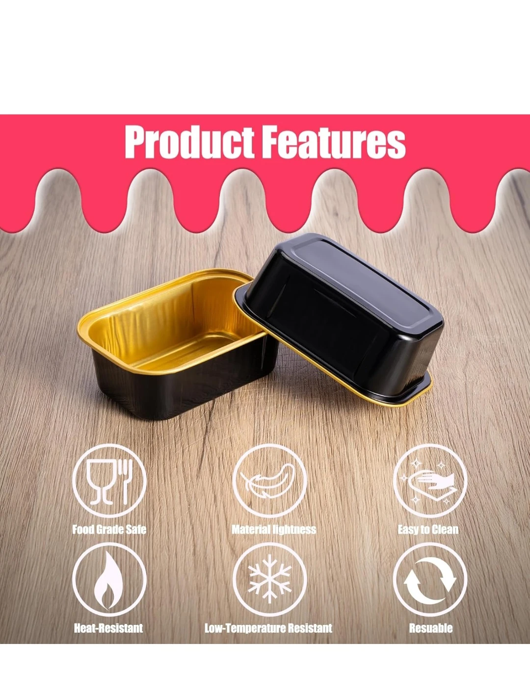 50 Pack Aluminum Foil Food Containers with Lids - photo 4