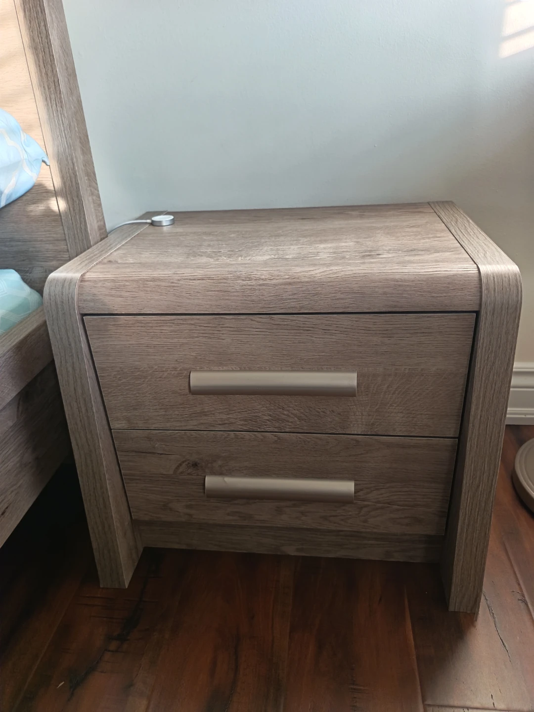 Queen Bed Frame with Two Matching Nightstands with Mattress - photo 4