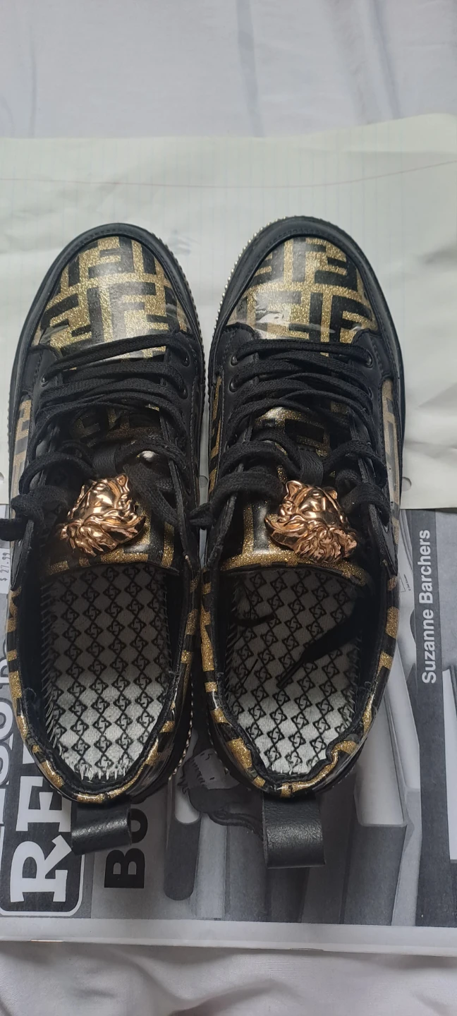 Black & Gold Logo Sneakers - photo 3