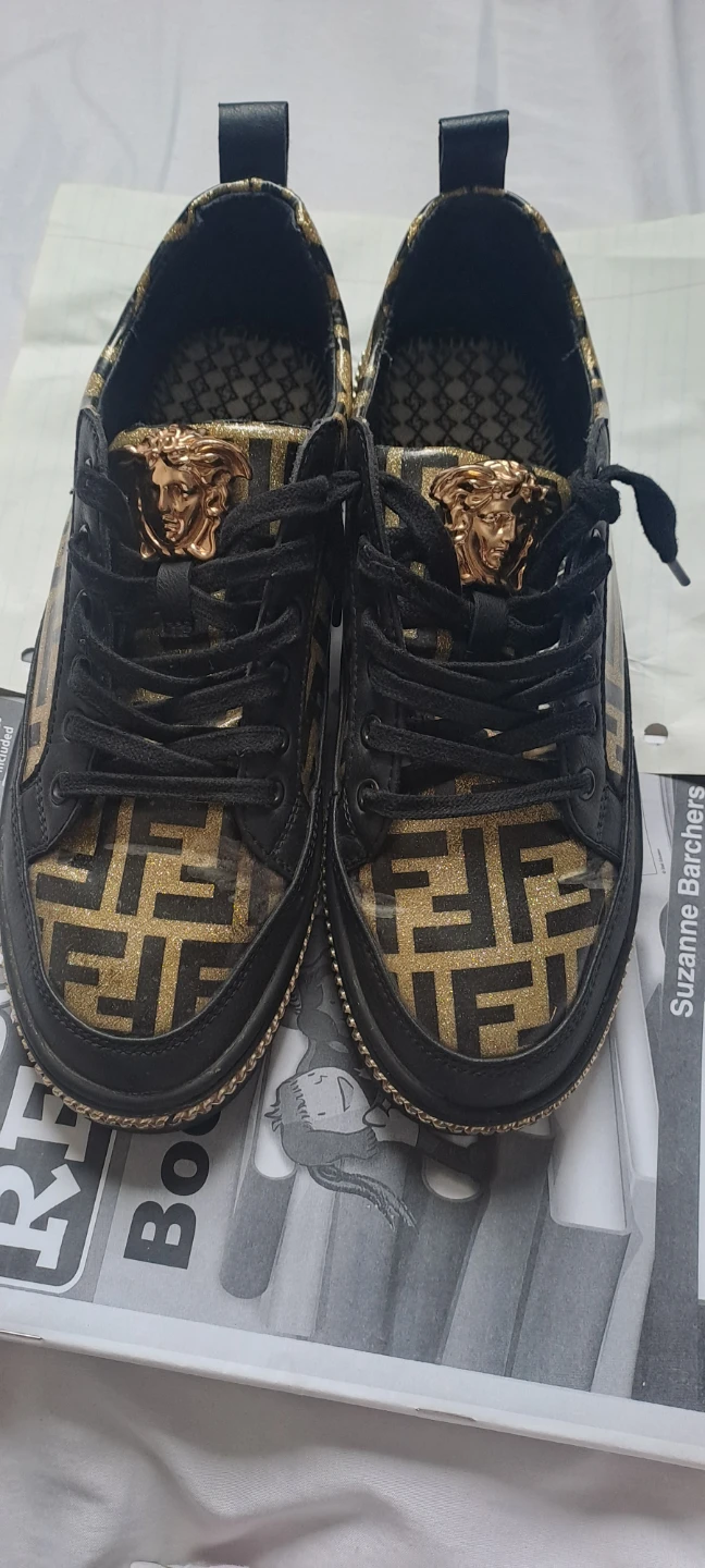 Black & Gold Logo Sneakers - photo 4