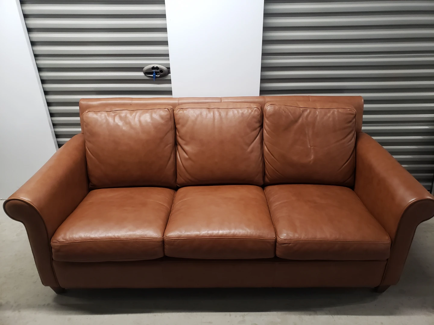 Brown Genuine Leather Sofa