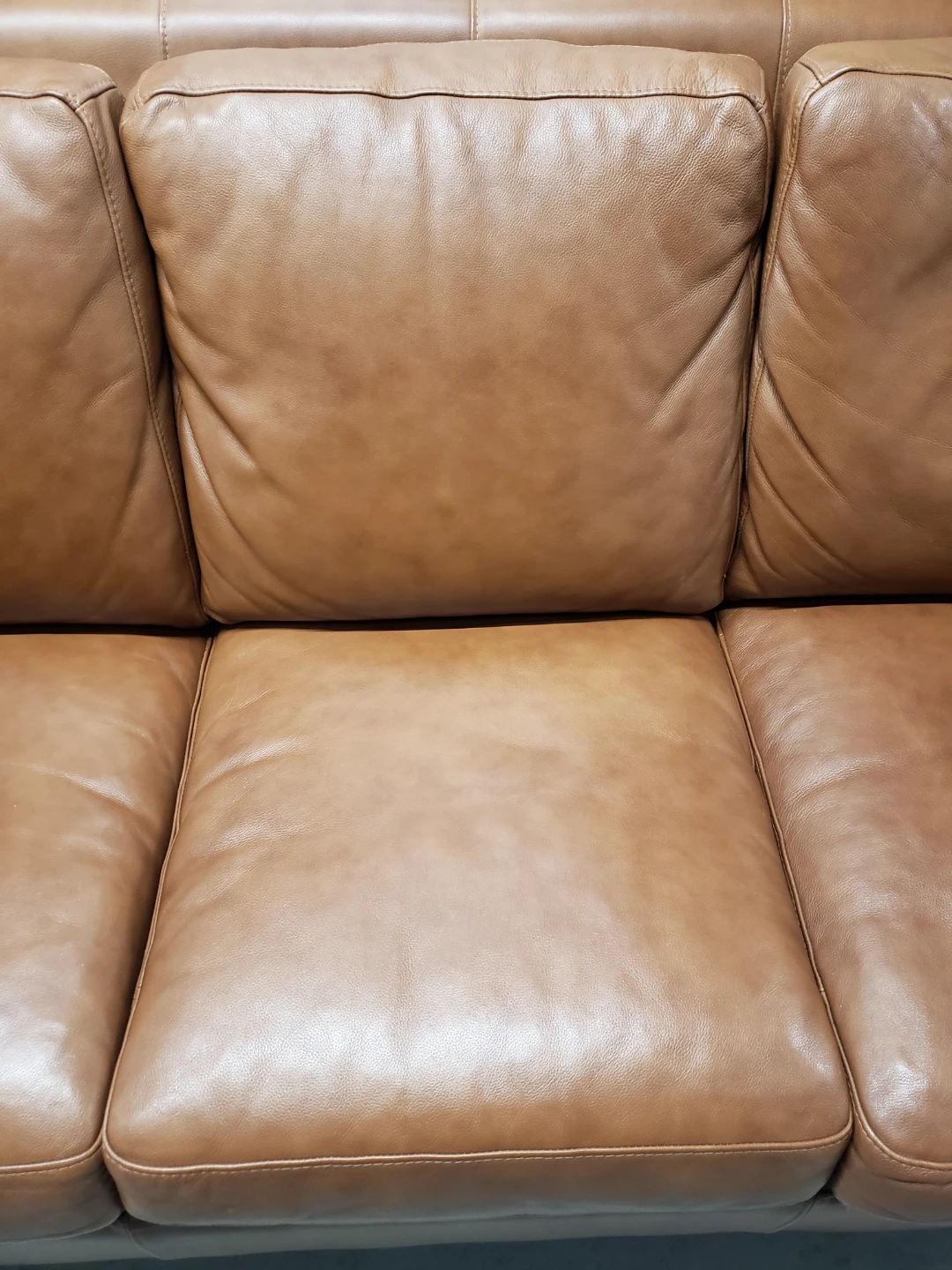 Brown Genuine Leather Sofa - photo 4