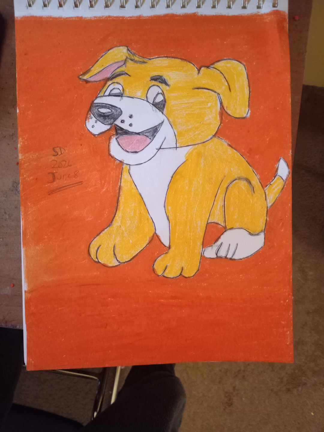 Yellow Dog Orange Background by Cartoonist Sherwin - photo 4