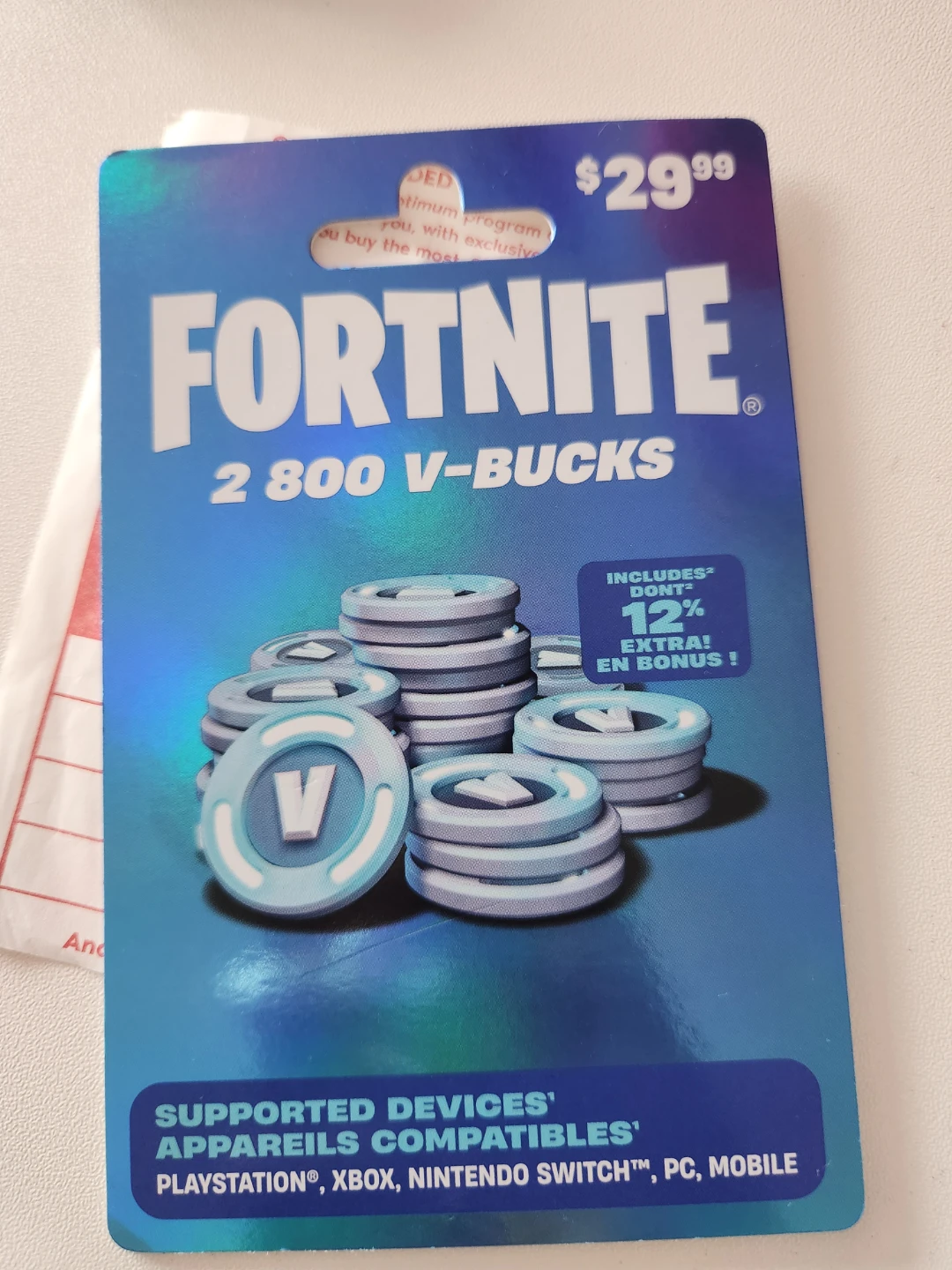 Fortnite 2800 V-Bucks Gift Card
