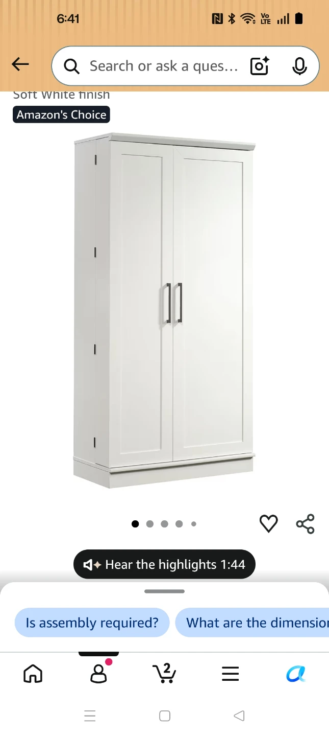 White Two-Door Wardrobe Cabinet - photo 2