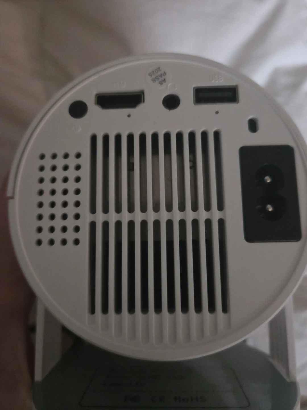 White Portable Mini Projector with Remote - photo 2