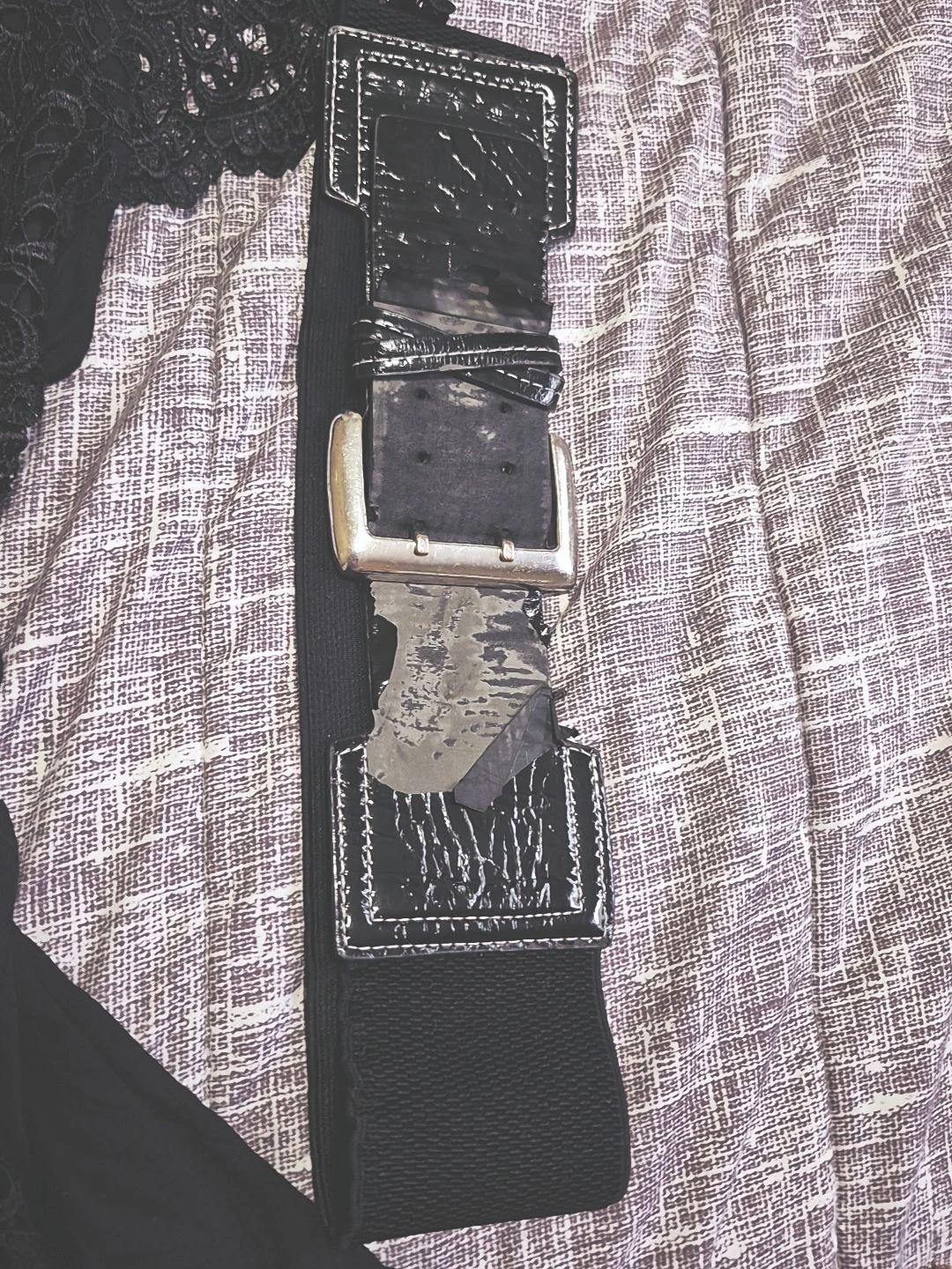 Black Lace Top with Star Necklace and free Belt - photo 4