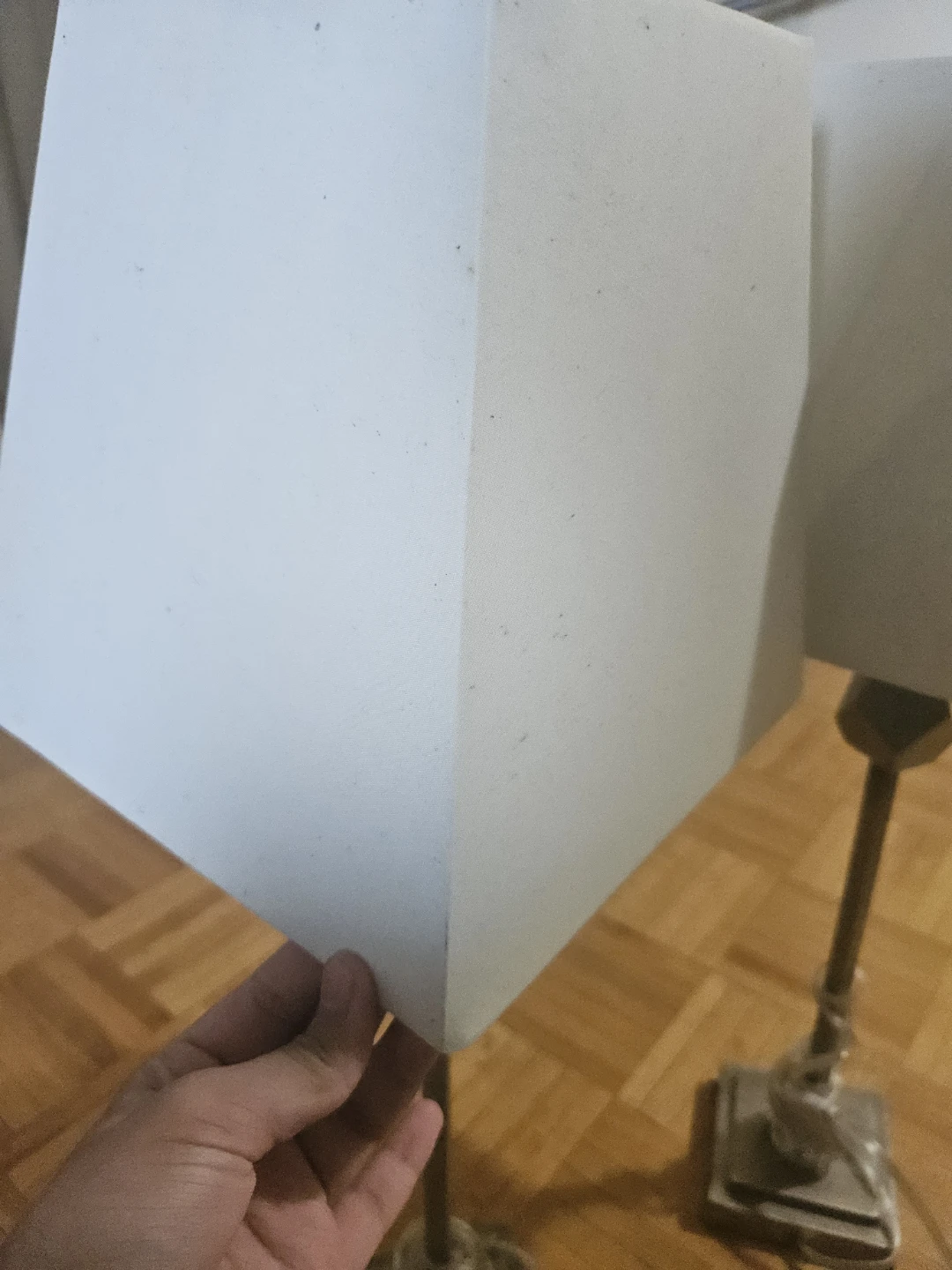 Pair of Table Lamps with White Square Shades - photo 3