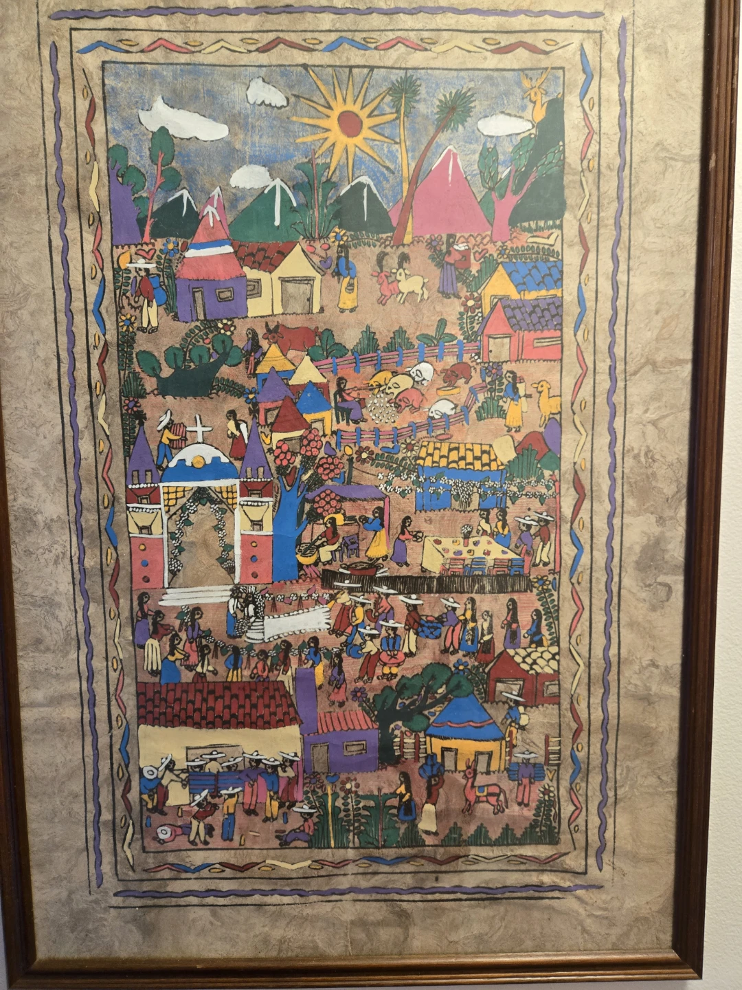Framed Folk Art Painting