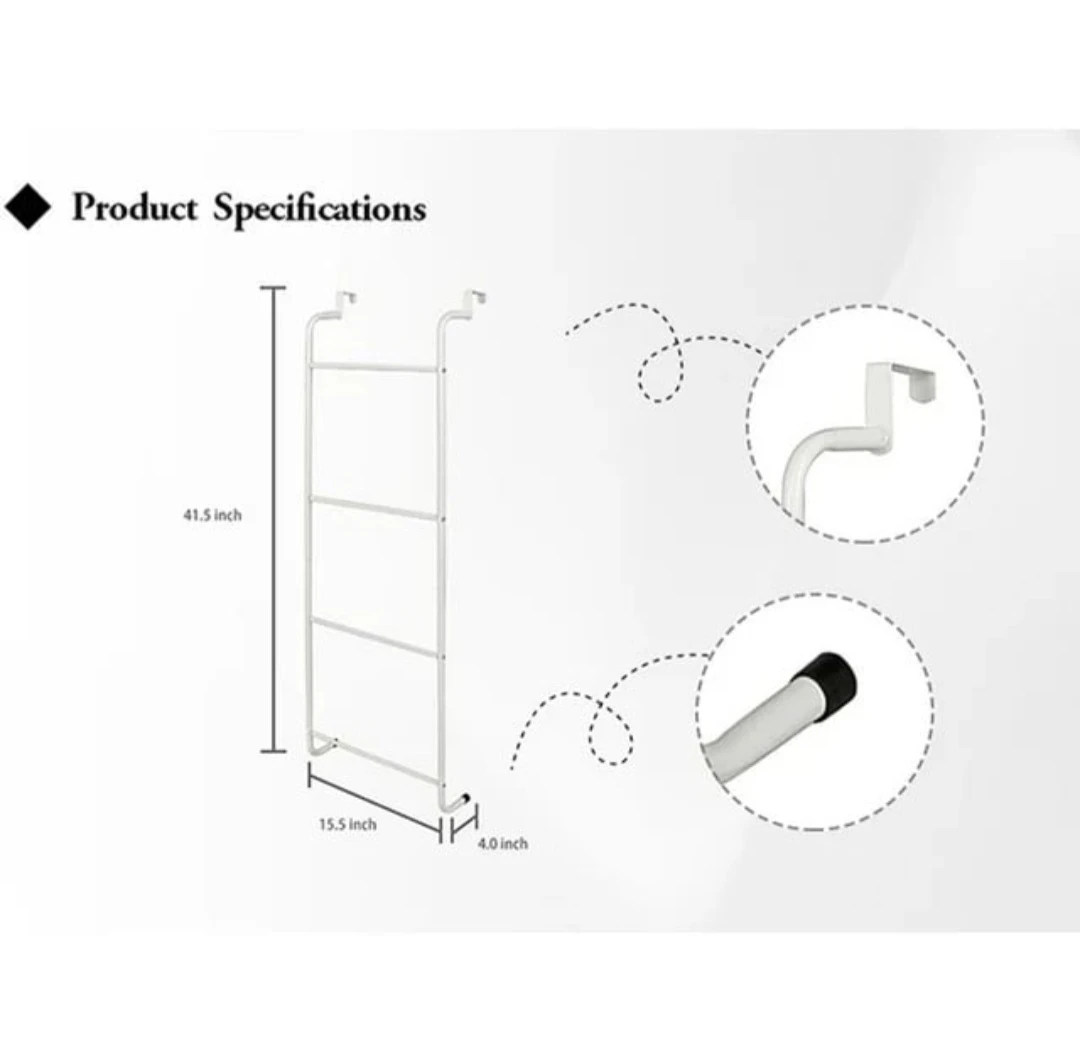 White Over-the-Door 3-Tier Towel Rack ⚽ - photo 3