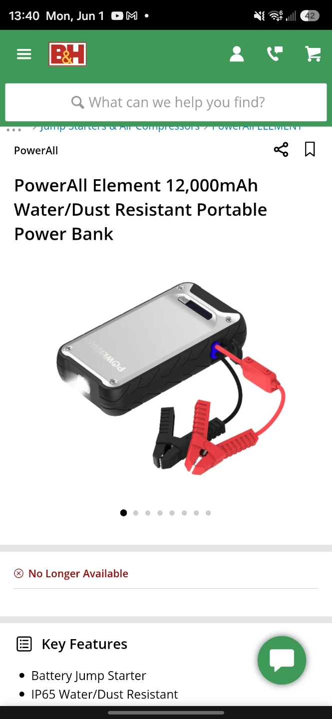 PowerAll Element Portable Power Bank Jump Starter