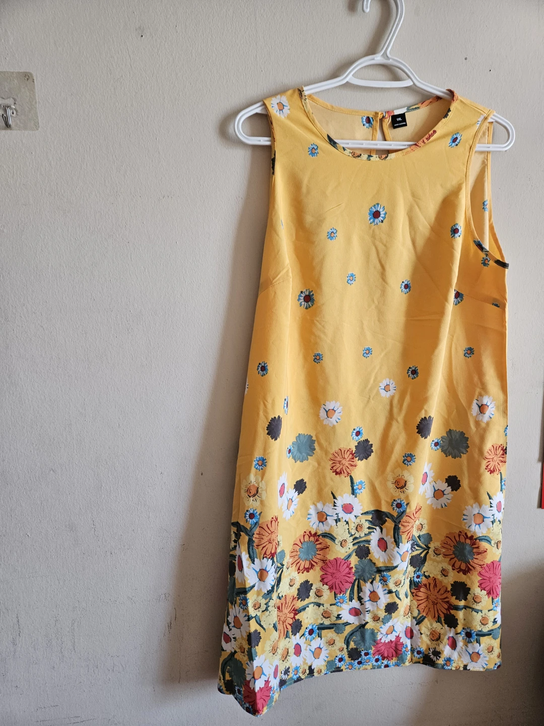 Yellow Floral Sleeveless Dress