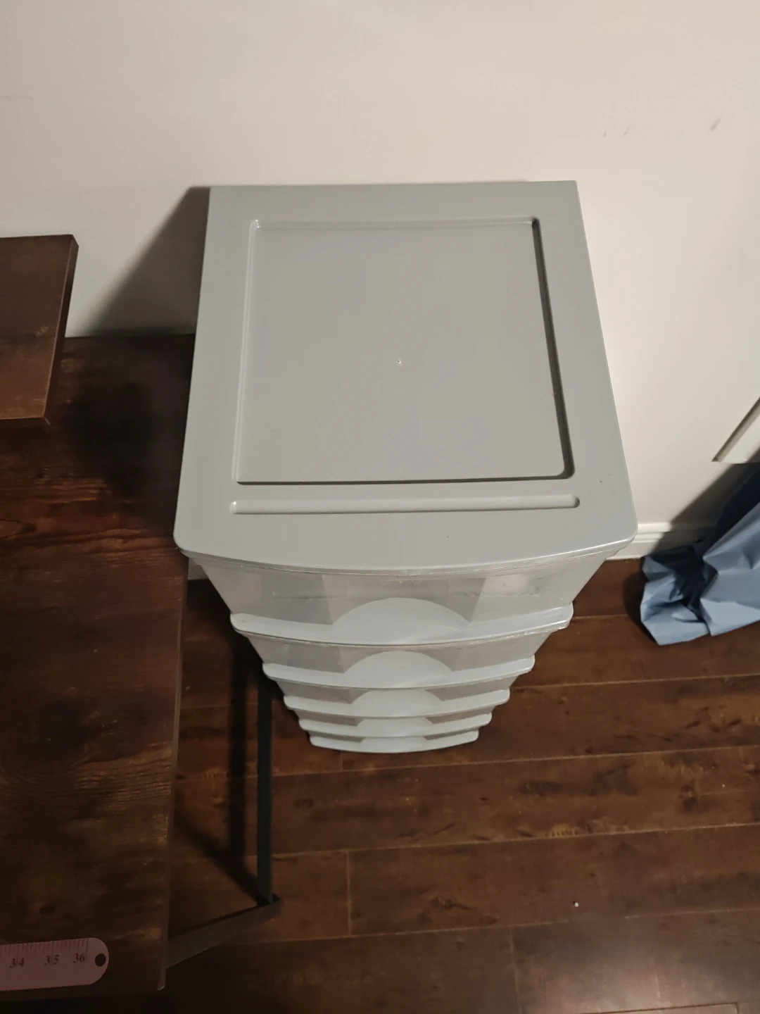 Grey 5-Drawer Plastic Storage Unit - photo 2