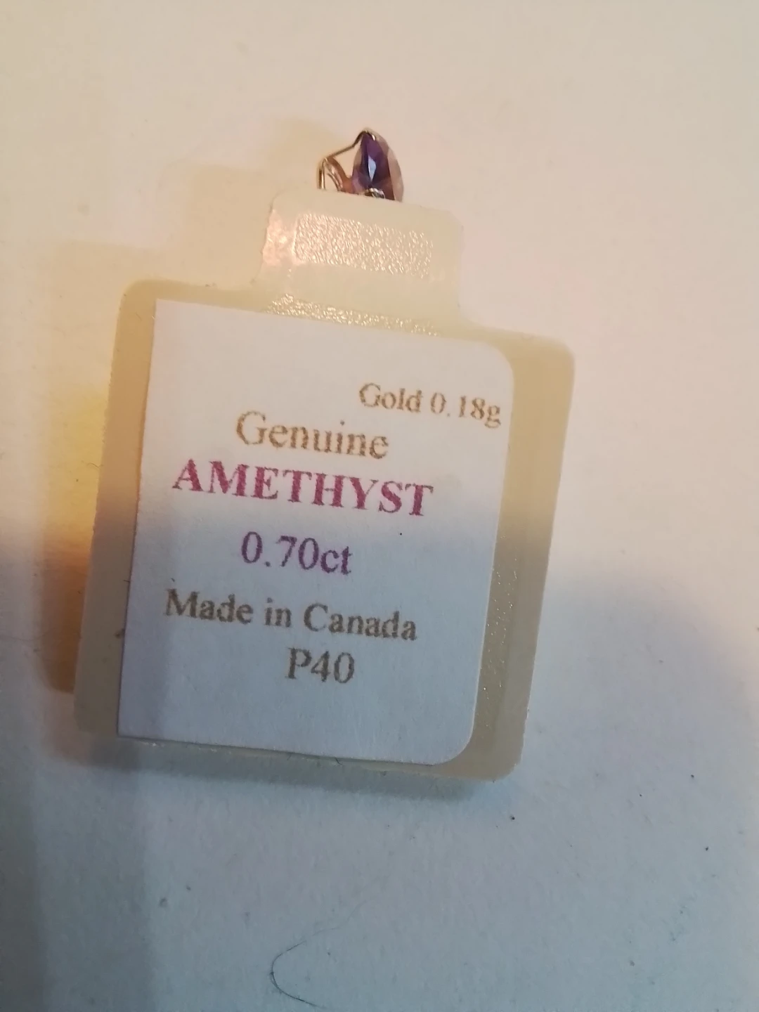 10 KT Gold Amethyst Pendant Necklace - photo 2