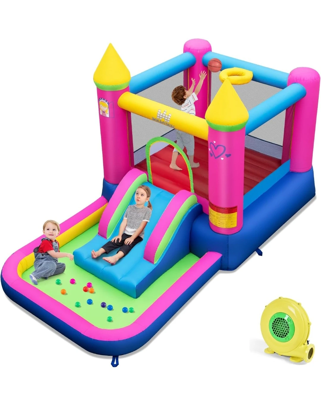 Kids Inflatable Bounce House with Slide and Ball Pit - photo 2