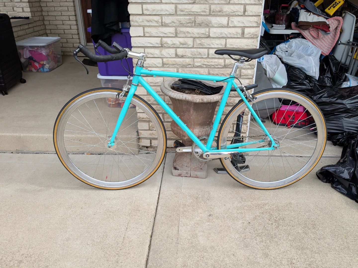 Teal Single Speed Road Bike