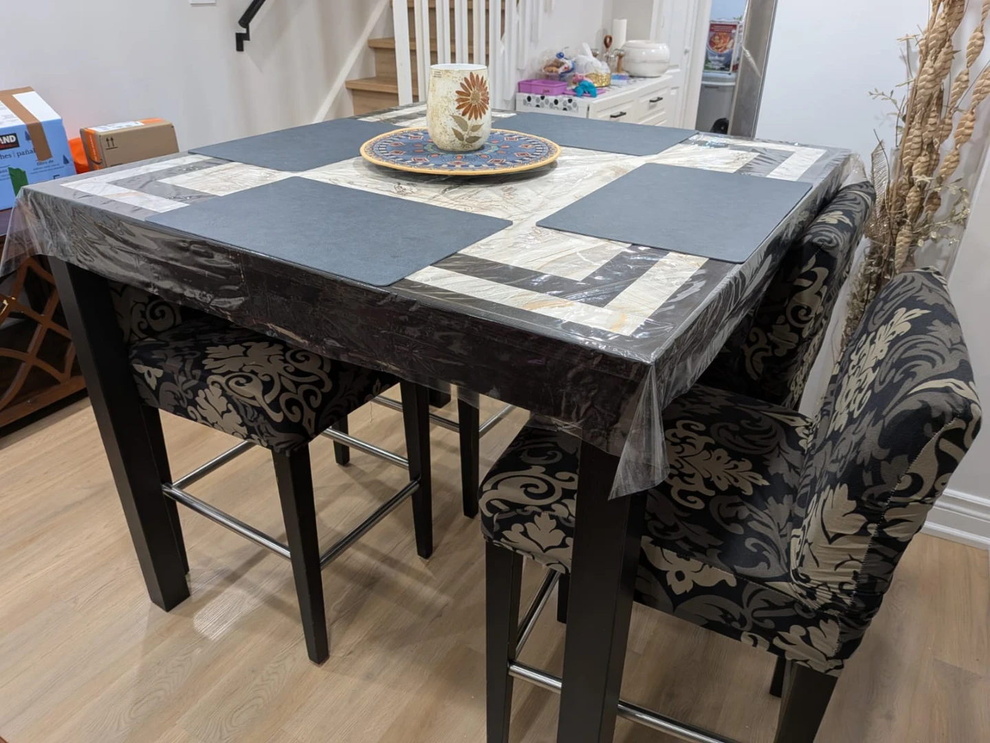Square Counter Height Table with 4 Chairs - photo 3