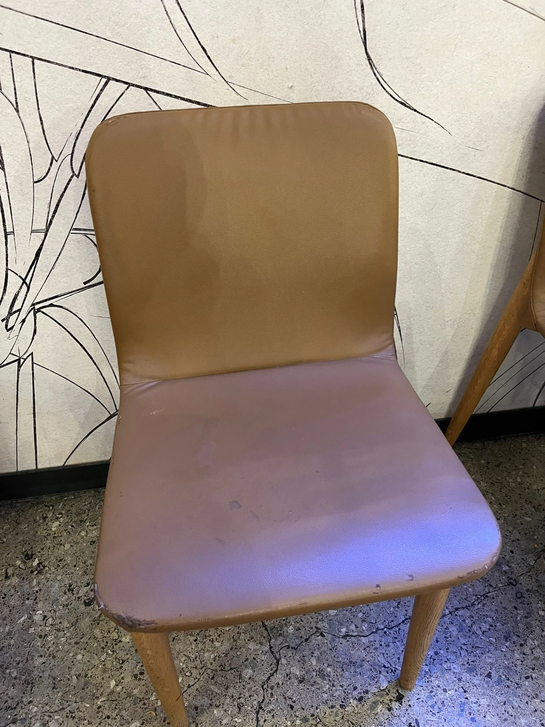 Brown Faux Leather Dining Chair