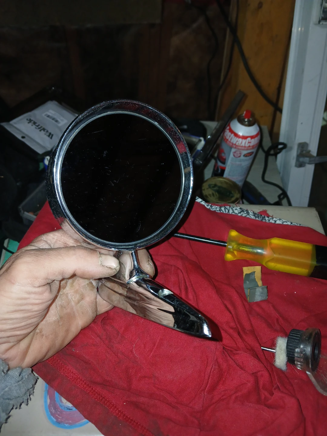 Vintage Yankee "Adjust-O-Ring" Chrome Mirror (1958-59 Ford) - photo 2
