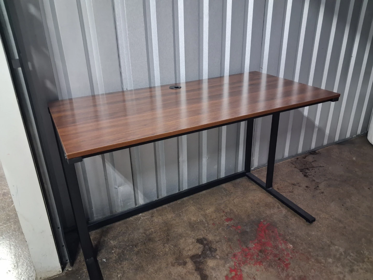 Wood Top Desk with Black Metal Frame