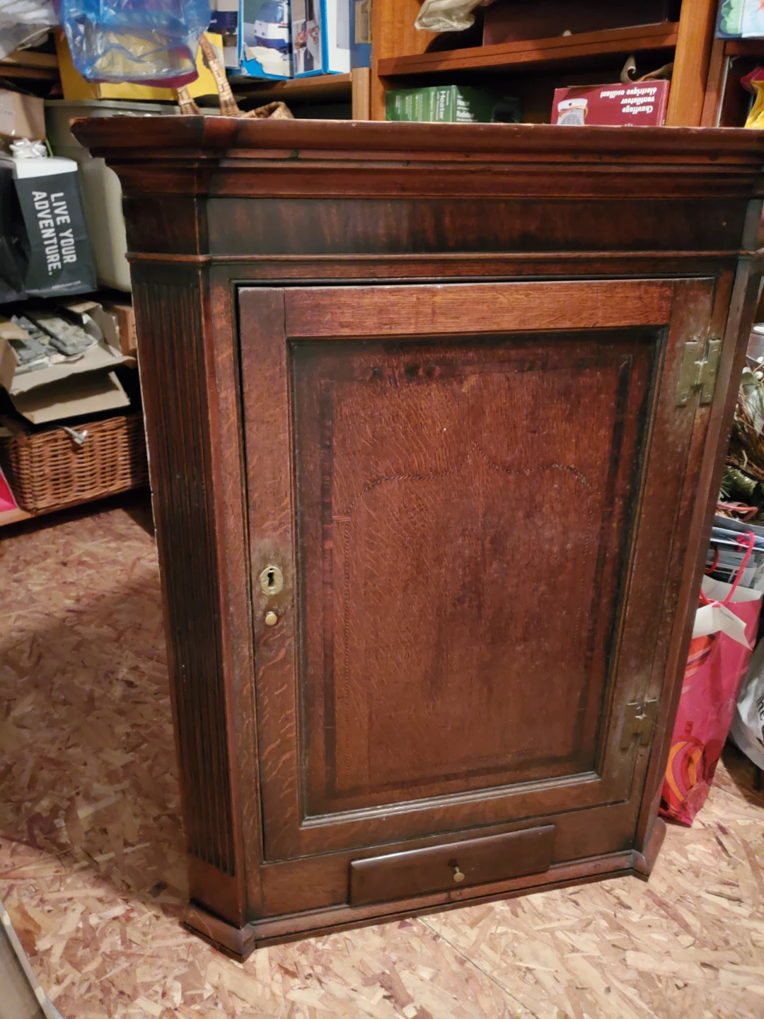 Antique Wooden Hanging Corner Cabinet - photo 2