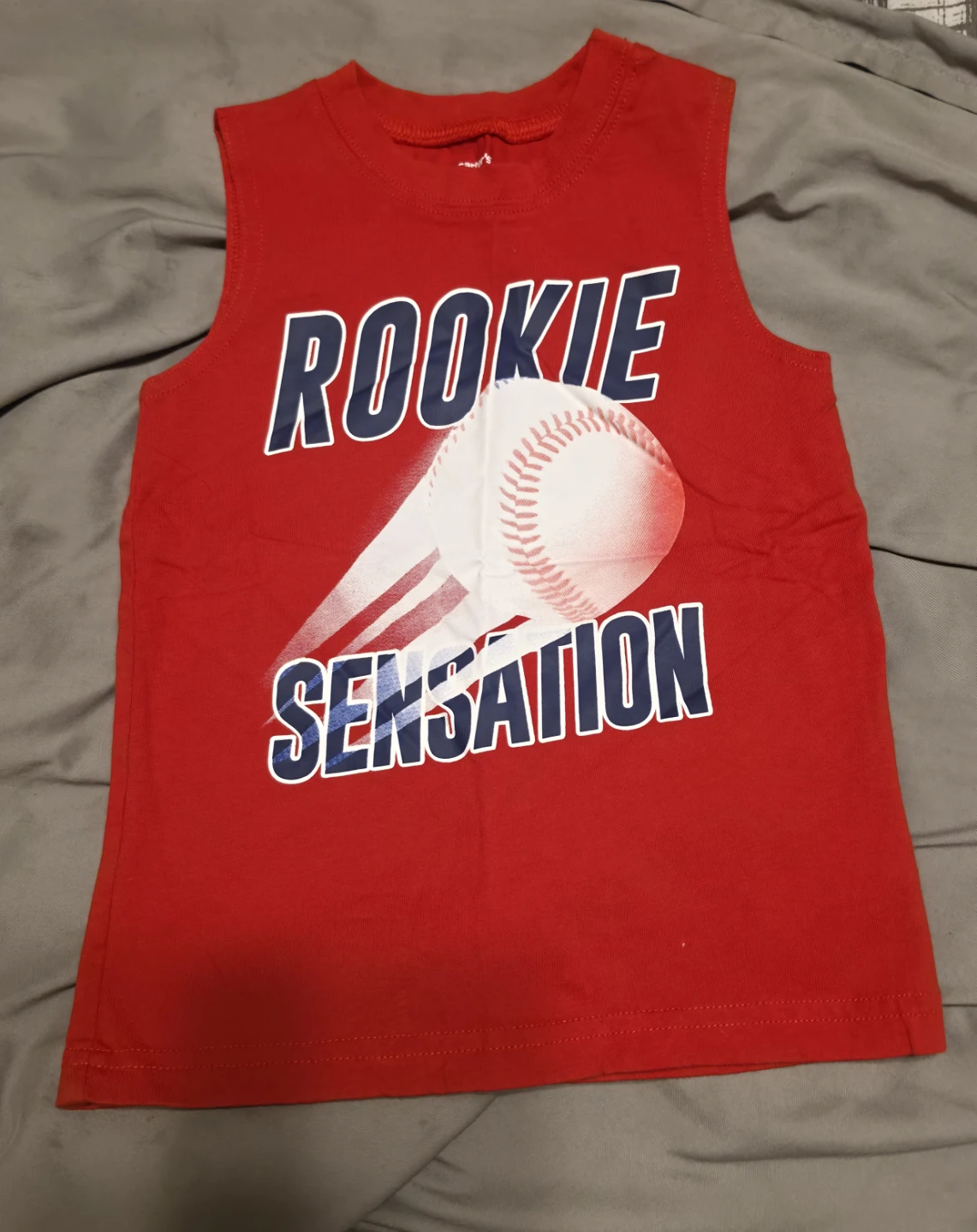 Red "Rookie Sensation" Baseball Tank Top