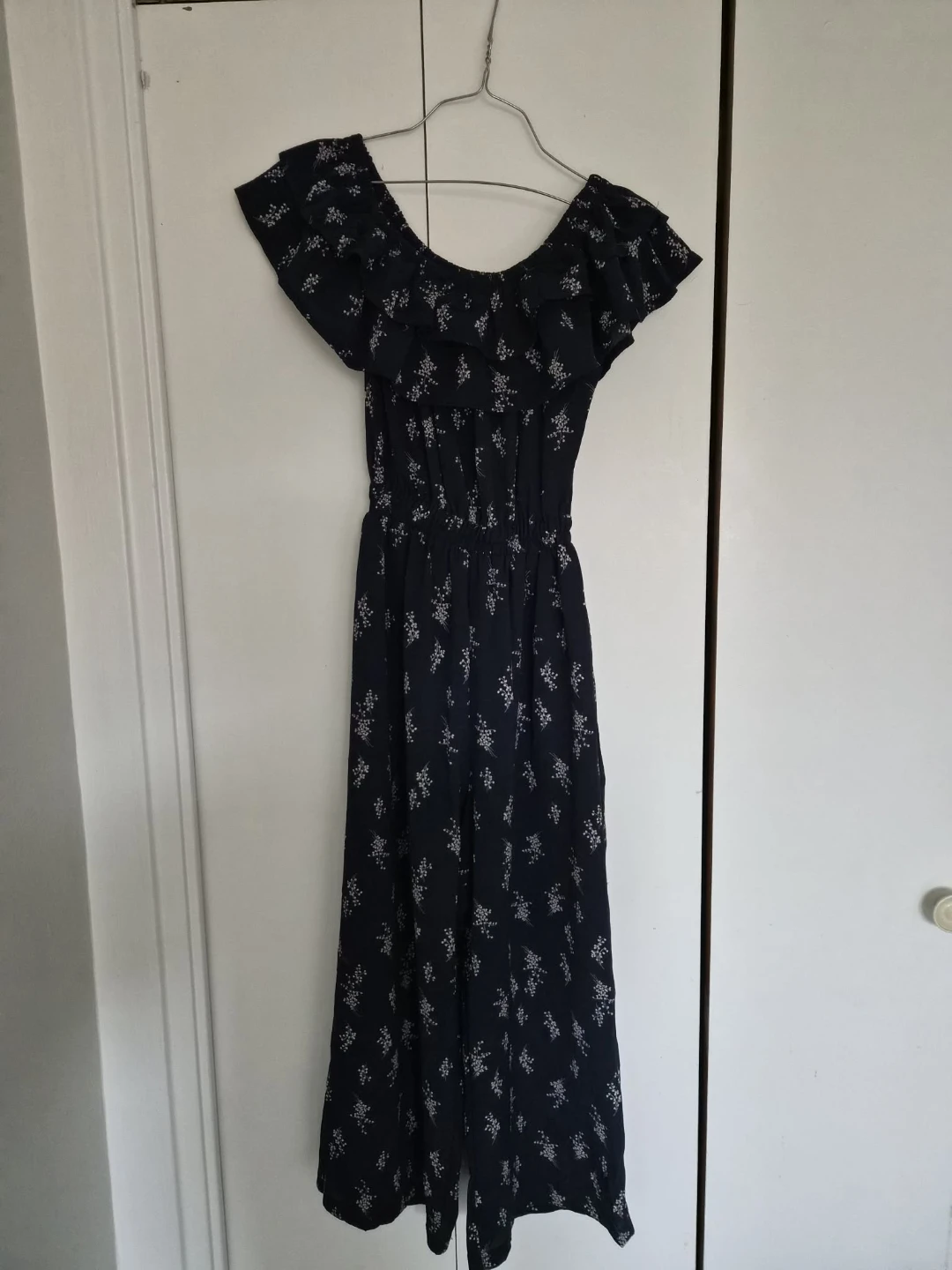 Navy Blue Floral Jumpsuit
